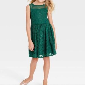 ^ Zenzi Green Lace Dress Size 7/8 M